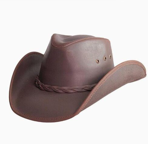 American Hat Makers Hollywood Australian Outback Oiled Genuine Leather Western Cowboy Hat, Breathable and Durable in Saudi Arabia