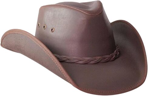 American Hat Makers Hollywood Australian Outback Oiled Genuine Leather Western Cowboy Hat, Breathable and Durable in Saudi Arabia