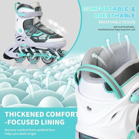 Adjustable Inline Skates for Kids and Adults, Outdoor Beginner Roller Skates with All Light Up Wheels for Girls, Boys, Men and Women in Saudi Arabia