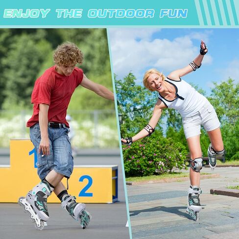 Adjustable Inline Skates for Kids and Adults, Outdoor Beginner Roller Skates with All Light Up Wheels for Girls, Boys, Men and Women in Saudi Arabia
