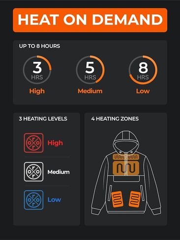 ORORO Women's Colorblock Heated Hoodie, Heated Sweatshirt with 4 Heat Zones (Charger Not Included) in Saudi Arabia