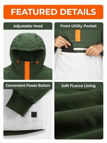 ORORO Women's Colorblock Heated Hoodie, Heated Sweatshirt with 4 Heat Zones (Charger Not Included) in Saudi Arabia