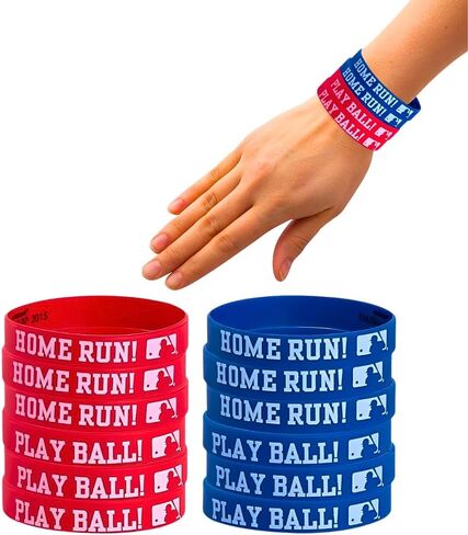 Official MLB Rubber Bracelets - 2.5" x 0.5" (Pack of 12) - Premium Quality & Durable Wristbands - Perfect for Baseball Fans & Collectors in Saudi Arabia