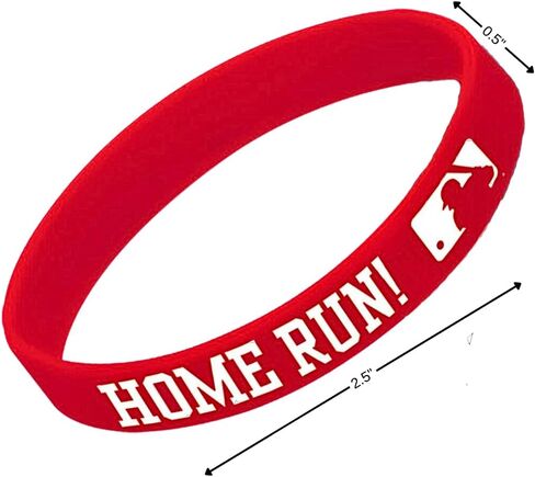 Official MLB Rubber Bracelets - 2.5" x 0.5" (Pack of 12) - Premium Quality & Durable Wristbands - Perfect for Baseball Fans & Collectors in Saudi Arabia