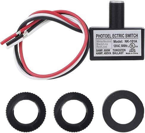 2pcs 105V-130V AC Photocell Light Sensor, Dusk to Dawn Eye Daylight Control Switch Sensor with Nuts and Washer for Outdoor Lighting Photoelectric in Saudi Arabia
