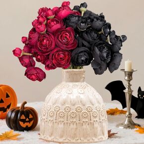 ASTERYAS RANUNCULUS FLOWENT FLOWENT ، 18pcs Hot Pink Faux Silk Mini Ranunculus flowers for DIY Bouquet ، Wedding Wedding Flows Flowers for Concerpiece Table Wedding Party Home Decor in Kuwait