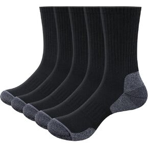 Men's Cushioned Crew Socks Moisture Wicking Casual Men Socks Training Athletic Socks For Men Size 9-11, 5 Pairs in Kuwait