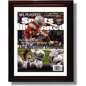 Ohio State Football Ezekiel Elliott SI Autograph Promo Print - 2014 National Champs! - Framed 8x10 in Saudi Arabia