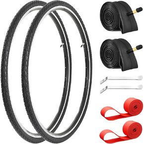 2-Pack 700x35C Bike Tire, Road Bike Replacement Tires with 2 Inner Tubes, Folding High-Performance Wear-Resistant Bicycle Tires for City Commuter Road in Saudi Arabia