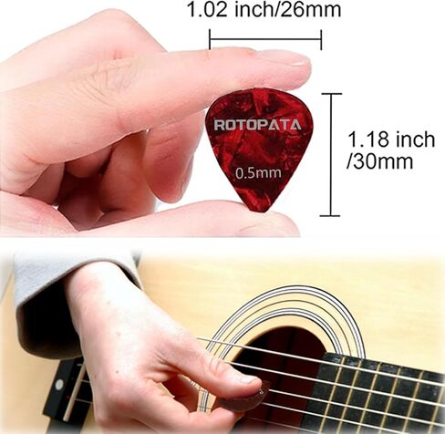 60 Pack Guitar Picks with Organizer Storage Box, 0.5 0.58 0.75 0.84 1.0 1.2mm Includes Thin Medium Heavy Thickness, Variety Colorful Celluloid Plectrums for Bass Electric Acoustic Guitars Ukulele in Saudi Arabia