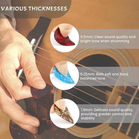 60 Pack Guitar Picks with Organizer Storage Box, 0.5 0.58 0.75 0.84 1.0 1.2mm Includes Thin Medium Heavy Thickness, Variety Colorful Celluloid Plectrums for Bass Electric Acoustic Guitars Ukulele in Saudi Arabia