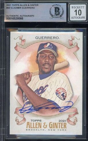 Vladimir Guerrero Gem Mint 10 Beckett BAS Signed 2021 Topps Allen and Ginter - Baseball Slabbed Autographed Cards in Saudi Arabia