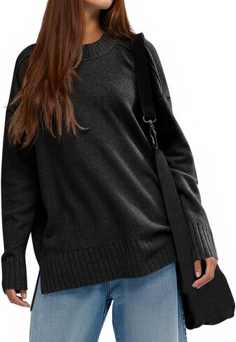 Cicy Bell Womens Oversized Sweaters Casual Long Sleeve Knit Pullover Tops Crewneck Trendy Slouchy Fall Tunic Tops in Saudi Arabia