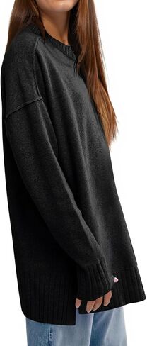 Cicy Bell Womens Oversized Sweaters Casual Long Sleeve Knit Pullover Tops Crewneck Trendy Slouchy Fall Tunic Tops in Saudi Arabia