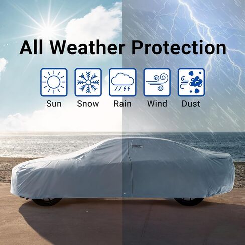 iCarCover Fits: [Ford Ranchero] 1960-1965 Full Car Cover Waterproof All Weather Resistant Custom Outdoor Indoor Sun Snow Storm Protection Form-Fit Padded Cover with Straps in Saudi Arabia