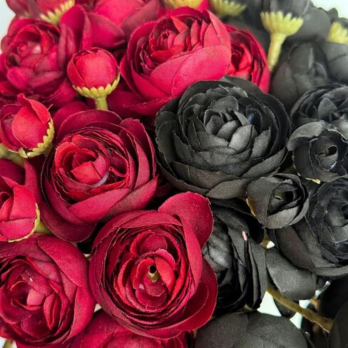 ASTERYAS RANUNCULUS FLOWENT FLOWENT ، 18pcs Hot Pink Faux Silk Mini Ranunculus flowers for DIY Bouquet ، Wedding Wedding Flows Flowers for Concerpiece Table Wedding Party Home Decor in Kuwait