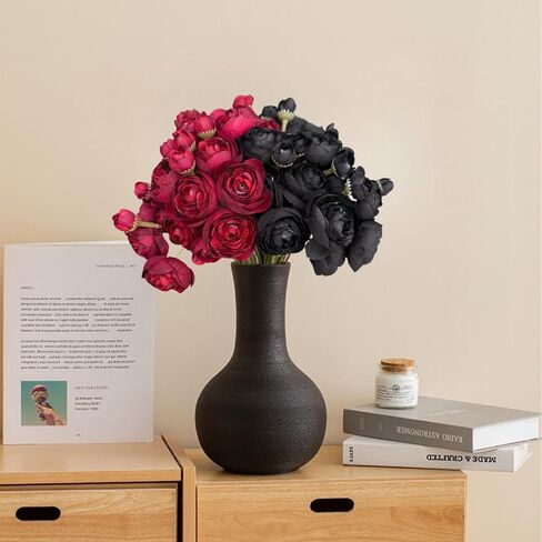 ASTERYAS RANUNCULUS FLOWENT FLOWENT ، 18pcs Hot Pink Faux Silk Mini Ranunculus flowers for DIY Bouquet ، Wedding Wedding Flows Flowers for Concerpiece Table Wedding Party Home Decor in Kuwait