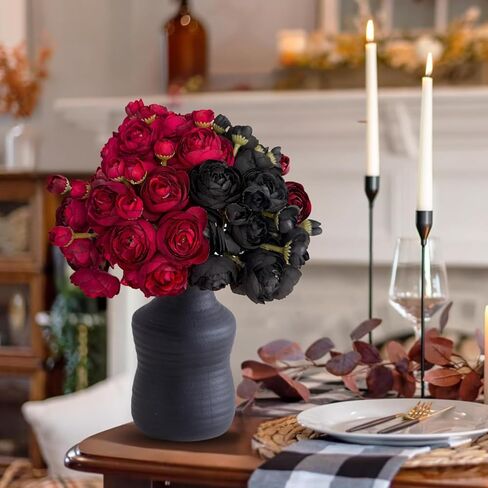 ASTERYAS RANUNCULUS FLOWENT FLOWENT ، 18pcs Hot Pink Faux Silk Mini Ranunculus flowers for DIY Bouquet ، Wedding Wedding Flows Flowers for Concerpiece Table Wedding Party Home Decor in Kuwait