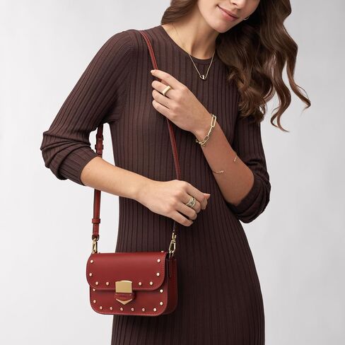 Fossil Lennox Crossbody Bag, Black/Leopard Haircalf in Saudi Arabia