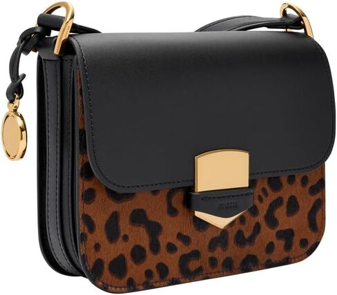Fossil Lennox Crossbody Bag, Black/Leopard Haircalf in Saudi Arabia