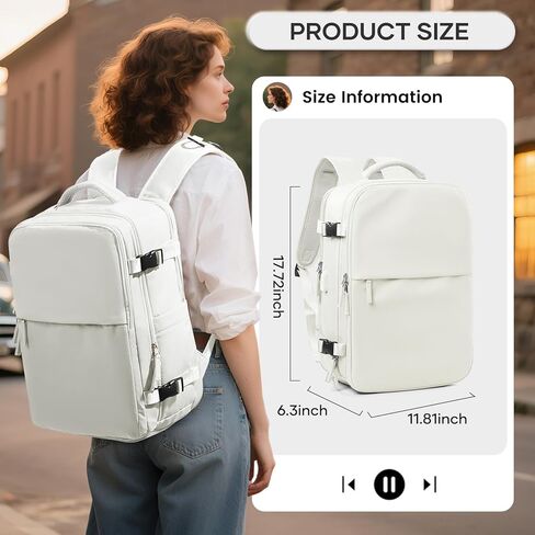 حقيبة ظهر سفر فراغ مع مضخة ، حقائب الظهر المعتمدة من الطيران للنساء للنساء ، وأكياس ضغط فراغ التخزين مع مقصورة الأحذية/مقصورة كمبيوتر محمول 15.6 بوصة/ميناء USB ، رمادي ، متوسطة in Kuwait