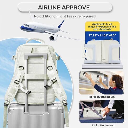 حقيبة ظهر سفر فراغ مع مضخة ، حقائب الظهر المعتمدة من الطيران للنساء للنساء ، وأكياس ضغط فراغ التخزين مع مقصورة الأحذية/مقصورة كمبيوتر محمول 15.6 بوصة/ميناء USB ، رمادي ، متوسطة in Kuwait