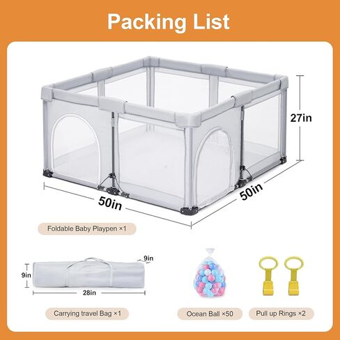 Baby Playpen قابلة للطي ، ساحة لعب كبيرة ، ومسار للرضع للأطفال والأطفال الصغار ، ولعب الأقلام للأطفال والأطفال الصغار مع البوابة ، واللعب الداخلي والخارجي. in Kuwait