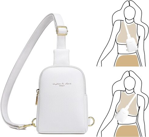 حقيبة سفر صغيرة من INICAT مصنوعة من الجلد وحقائب كروس للنساء وحقائب فاني وحقيبة كروس للجسم للنساء (بني داكن مضاد للسرقة) in Kuwait