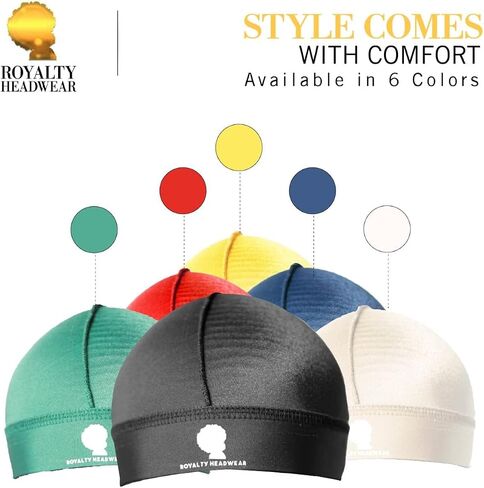 Royalty Headwear Premium Silky Wave Cap for 360, 540,and 720 Waves, Silky Durag Headwear, Soft Breathable Skullies Beanies for Sleeping, Shower (Pink) in Kuwait