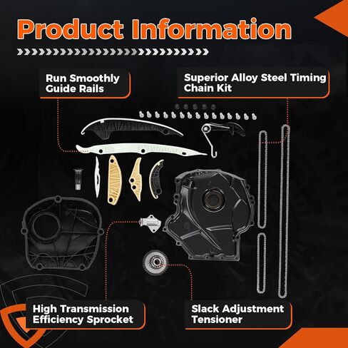 TKC8002 Engine Timing Chain Kit w/Chain Guide Rail Tensioner Fit For Chevy Equinox Captiva | Fit For Buick Regal Verano | Fit For GMC Terrain | Fit For Pontiac, 2.0 2.2 2.4L, Replaces# 12680750 in Kuwait