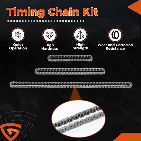 TKC8002 Engine Timing Chain Kit w/Chain Guide Rail Tensioner Fit For Chevy Equinox Captiva | Fit For Buick Regal Verano | Fit For GMC Terrain | Fit For Pontiac, 2.0 2.2 2.4L, Replaces# 12680750 in Kuwait