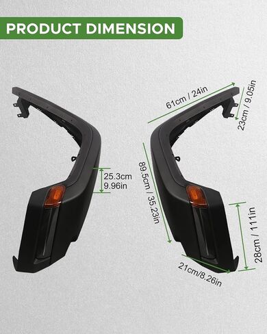 Frend Fender Flares مع الأضواء المتوافقة مع 2007-2017 Wrangler JK High Top Flares 2pcs غير مصممة in Kuwait