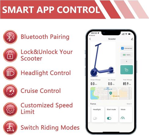 Maxshot Electric Scooter البالغين ، 22 ميل في الساعة ، ومدى 19-31 ميل ، وإطارات 10 بوصة ، وسكوتر كهربائي للبالغين مع محرك 500 واط ، وطيور قابلة للطي مع تعليق مزدوج in Kuwait