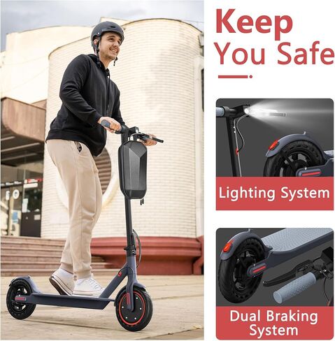Maxshot Electric Scooter البالغين ، 22 ميل في الساعة ، ومدى 19-31 ميل ، وإطارات 10 بوصة ، وسكوتر كهربائي للبالغين مع محرك 500 واط ، وطيور قابلة للطي مع تعليق مزدوج in Kuwait