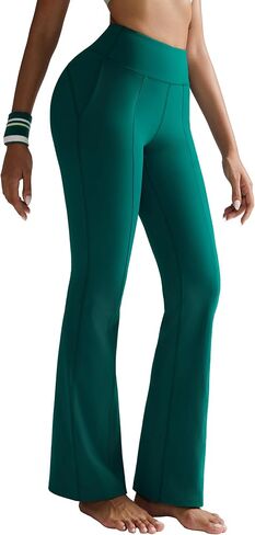 RUNNING GIRL Flare Pants with Pockets, High Waist Yoga Pants Buttery Soft Bootcut Wide Leg Leggings for Women in Kuwait