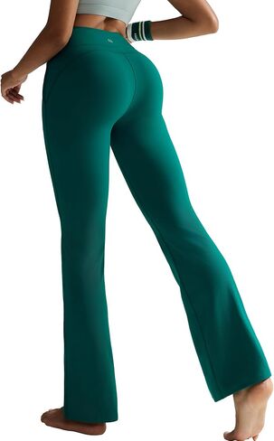 RUNNING GIRL Flare Pants with Pockets, High Waist Yoga Pants Buttery Soft Bootcut Wide Leg Leggings for Women in Kuwait