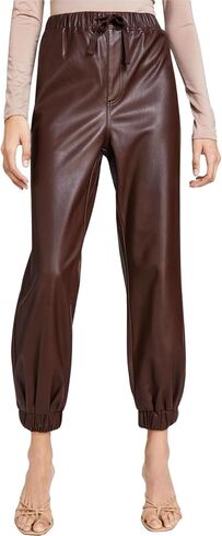 Tinseltown Womens Faux Leather Casual Jogger Pants in Saudi Arabia