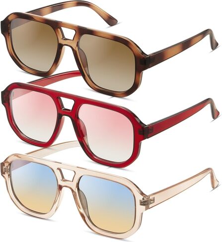livho Trendy Polarized Square Aviator Sunglasses Women Men Square Eyewear Frame, Retro Sun Glasses for Women Men 2025 Shades in Kuwait