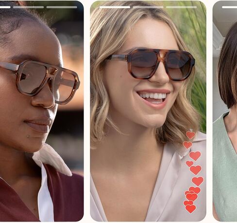 livho Trendy Polarized Square Aviator Sunglasses Women Men Square Eyewear Frame, Retro Sun Glasses for Women Men 2025 Shades in Kuwait