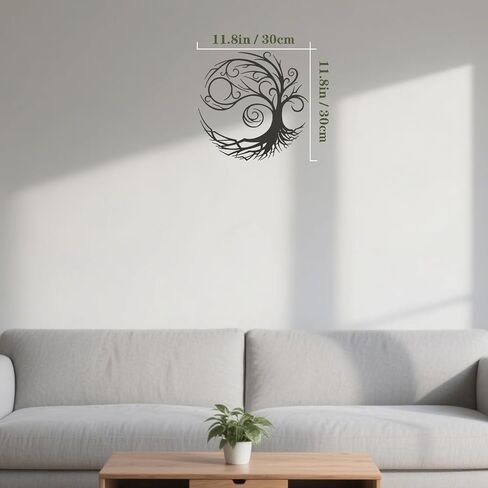 Metal Tree of Life Wall Art 14×14 Inch Rustic Minimalist Decor for Living Room, Bedroom for Office Indoor/Outdoor Wall Decor for Garden of Patio Ideal Housewarming Gift in Saudi Arabia