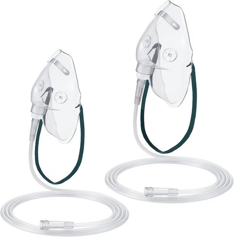 Geiserailie 2 Pack M/L Size Mask للبالغين مع أنابيب 6.6 قدم وحزام مرن قابل للتعديل ، قناع الأكسجين البالغ مع أنابيب للاتصال in Saudi Arabia