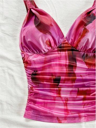 SOLY HUX Women's V Neck Tank Tops Y2K Ruched Backless Going Out Tops Textured Camisole Summer Outfits in Saudi Arabia