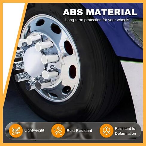 TORQUE Rear Axle Wheel Cover 33mm Spike Screw-on Lug Nut Cover for Semi Truck (Chrome Plated ABS Plastic) (Universal Fit) (TR133-TWCR) in Saudi Arabia