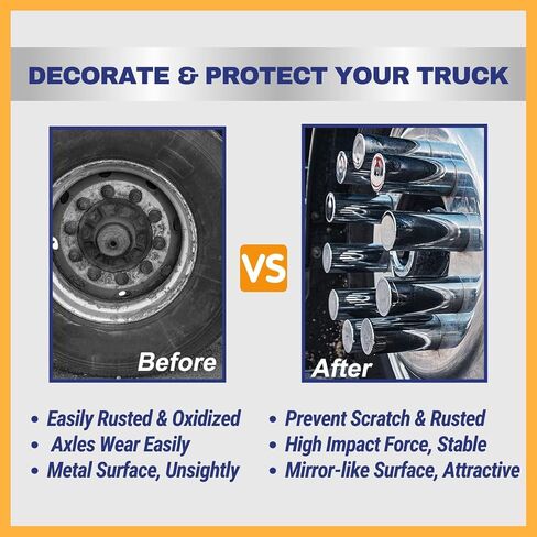 TORQUE Rear Axle Wheel Cover 33mm Spike Screw-on Lug Nut Cover for Semi Truck (Chrome Plated ABS Plastic) (Universal Fit) (TR133-TWCR) in Saudi Arabia