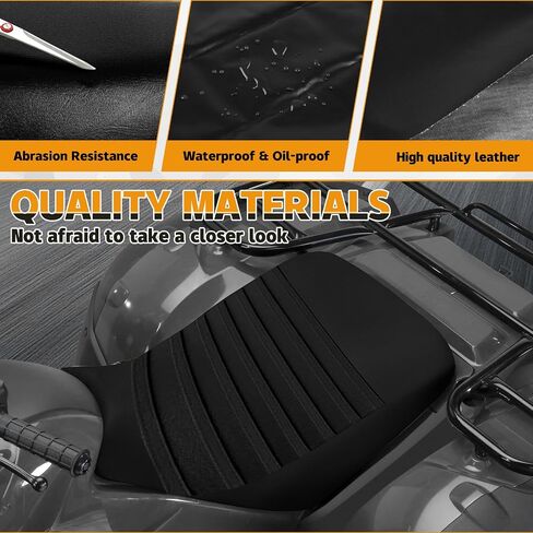 Seat Cover Compatible with 2000-2012 Yamaha Big Bear 400, Heavy Duty Leather ATV Seat Cover Replacement, Black in Kuwait
