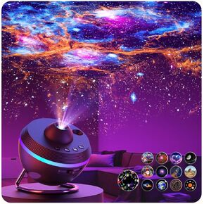 جهاز الإسقاط Elec3 Star ، Galaxy Night Light لغرفة النوم مع 4K قابلة للاستبدال 13 أقراص مجرة ​​و 6 ألياف ليلية ، و 360 درجة تدور المصباح الإسقاط سديم النجوم Sky Night Light عيد ميلاد عيد الميلاد in Kuwait