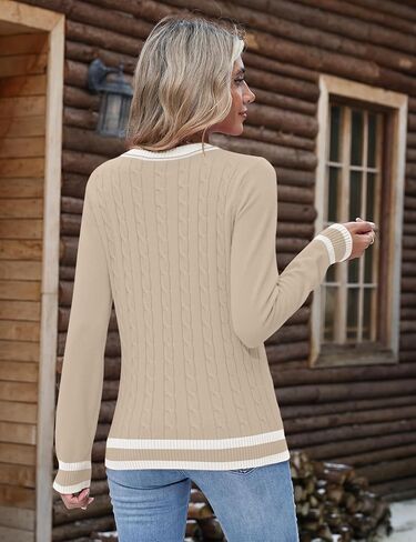 Rapbin Women Cable Sweater Sweater Long Sleeve Pullover Tops Lightweight Ladies Disual Business Disual Endery Edfits 2025 in Kuwait