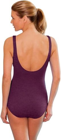 Krinkle Women's Textured Solid Twist Front One Piece Chlorine Resistant Swimsuit in Saudi Arabia