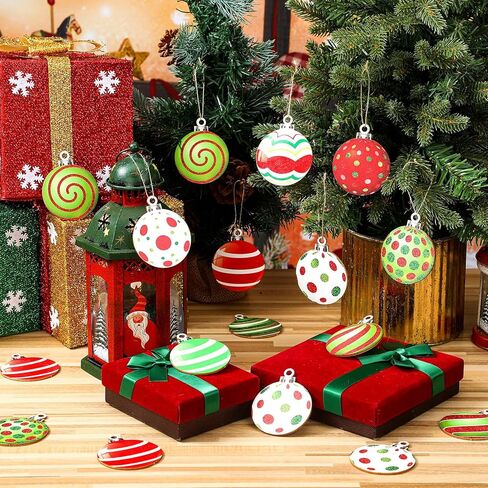 Yulejo 36 قطع النعناع الزخارف شجرة عيد الميلاد ملون النعناع الحلي الخشبية الحلي مصاصة حلوى عيد الميلاد in Saudi Arabia