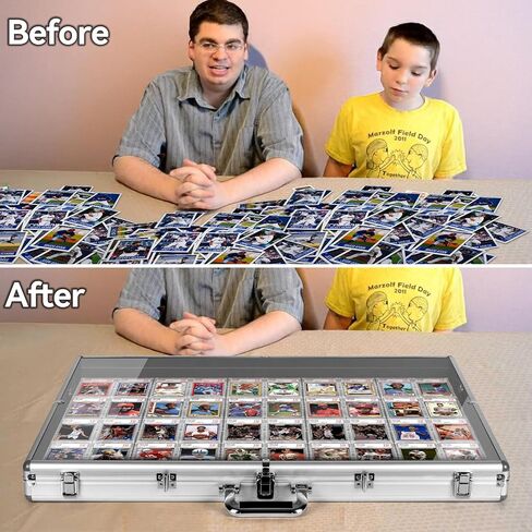 حافظة عرض للمعارض التجارية، حافظة بطاقات من الألومنيوم والأكريليك مع علاقة قابلة للقفل، حافظة عرض كبيرة على سطح الطاولة لبطاقات MTG والمقتنيات والمجوهرات ذات التصنيف PSA للبيسبول الرياضي in Kuwait